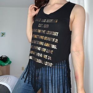 Guess black shirt with fringes